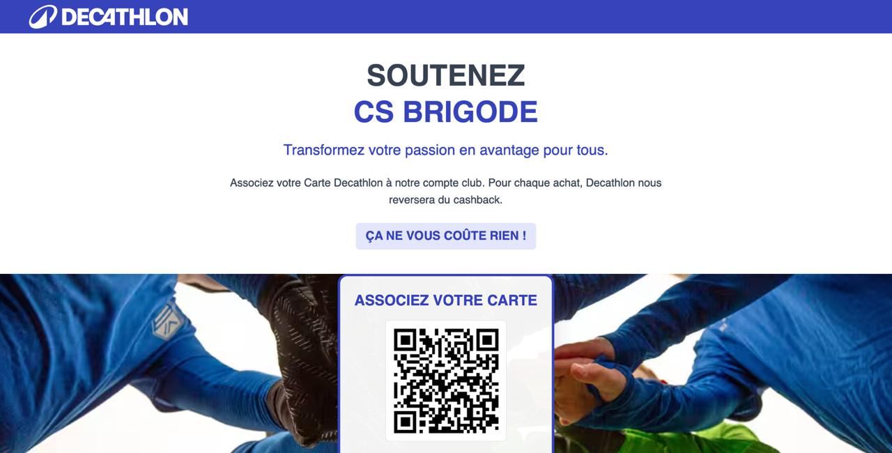 Soutenez le CSB Brigode avec votre carte Decathlon
